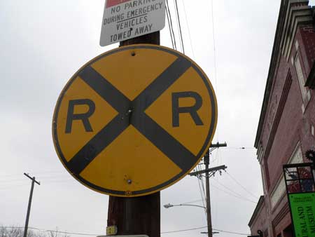 Railroad crossing behind the authors house