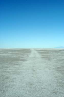 Trace of a journey, Bonneville Salt Flats, Utah, 2005, photograph by Chris Taylor