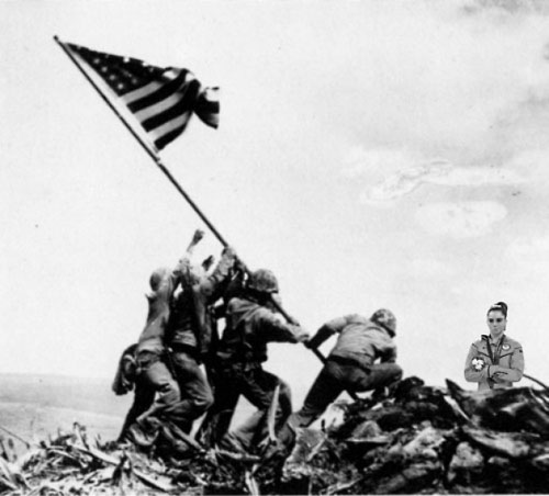 Description: McKayla Maroney is not impressed by Iwo Jima.